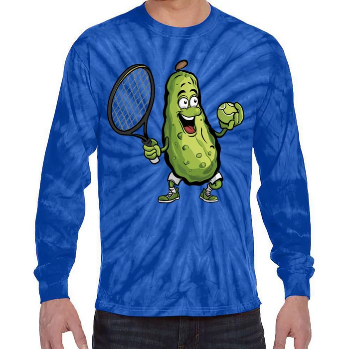 Funny Pickleball Player Paddleball Lover Funny Cucumber Meaningful Gift Tie-Dye Long Sleeve Shirt