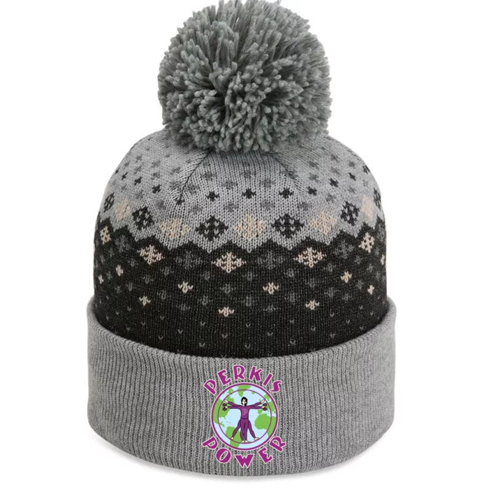 Funny Perkis Power Fitness Logo The Baniff Cuffed Pom Beanie