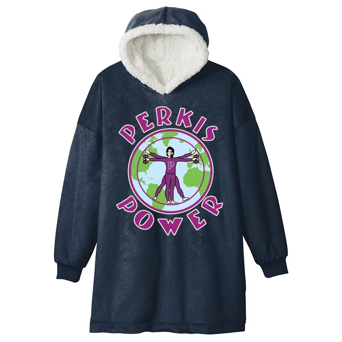 Funny Perkis Power Fitness Logo Hooded Wearable Blanket