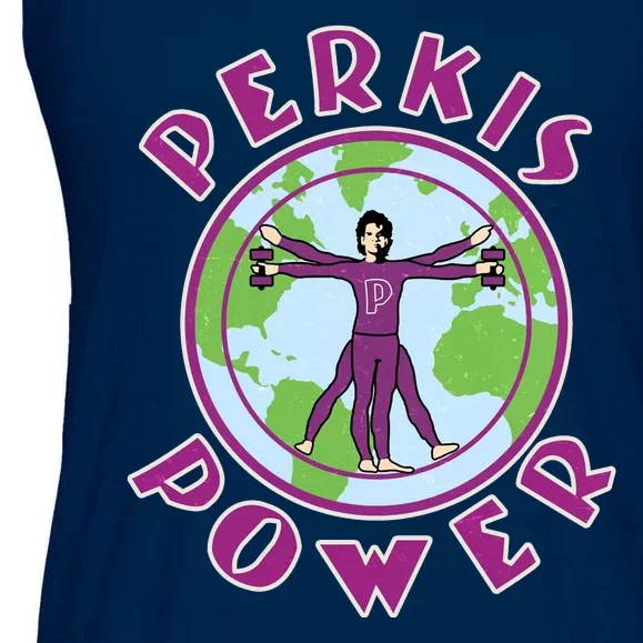 Funny Perkis Power Fitness Logo Ladies Essential Flowy Tank