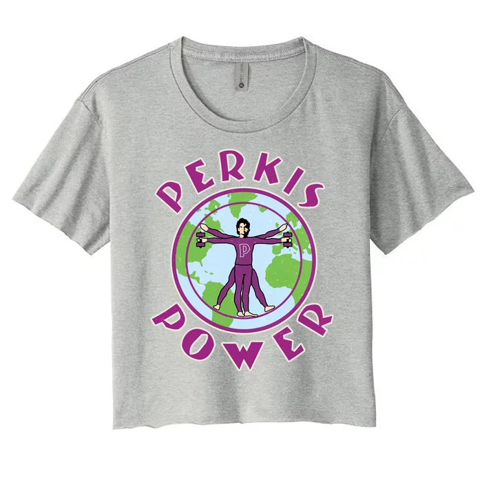 Funny Perkis Power Fitness Logo Women's Crop Top Tee