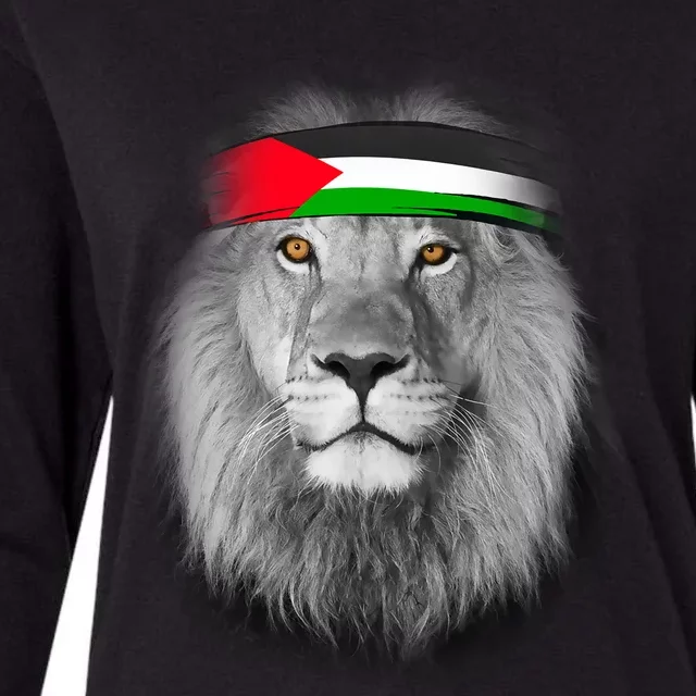 Free Palestine Palestinian Lion Cute Gift Womens Cotton Relaxed Long Sleeve T-Shirt