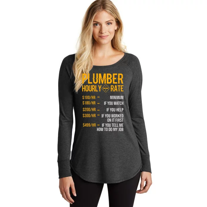 Funny Plumber Plumber Hourly Rate Plumber Women's Perfect Tri Tunic Long Sleeve Shirt