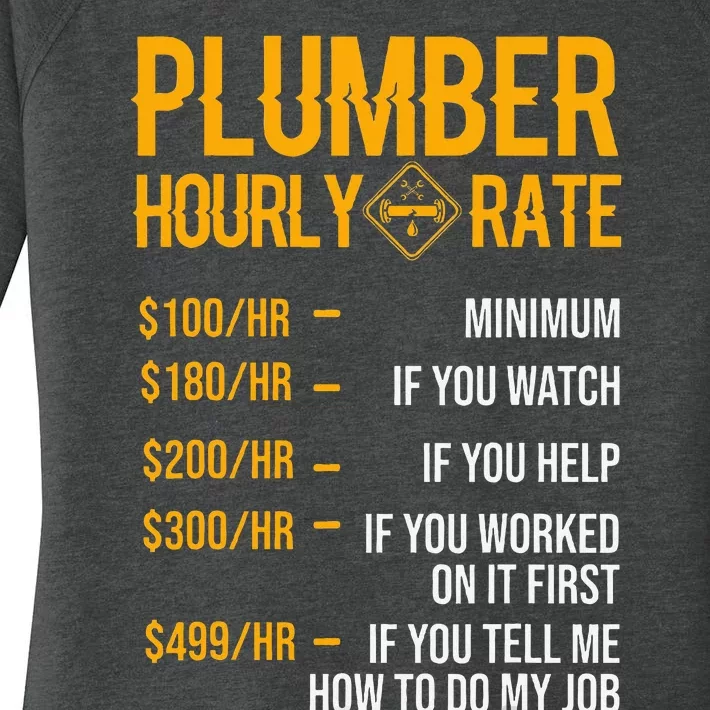 Funny Plumber Plumber Hourly Rate Plumber Women's Perfect Tri Tunic Long Sleeve Shirt