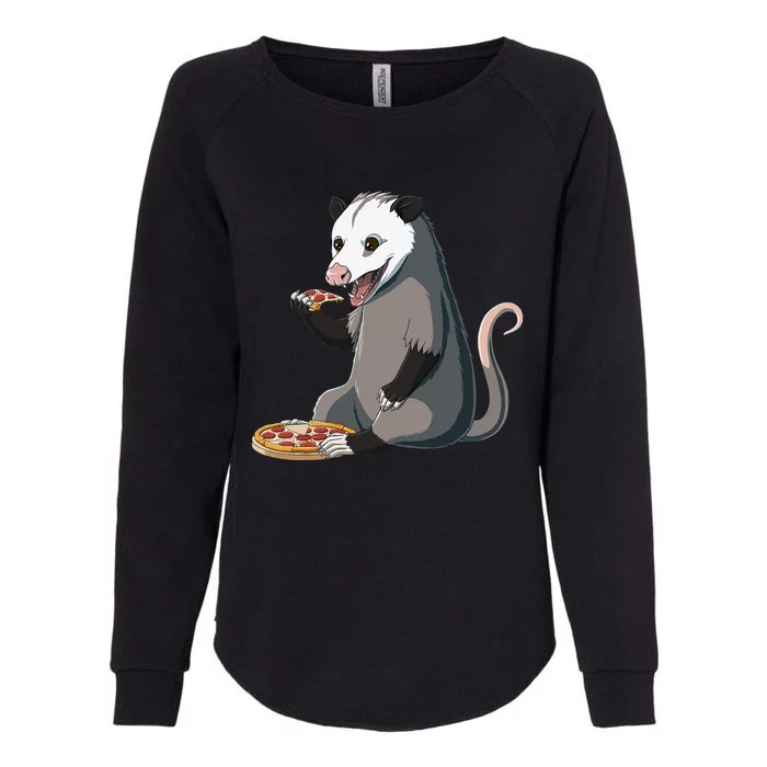 Funny Possum Pizza Lover Opossum Womens California Wash Sweatshirt