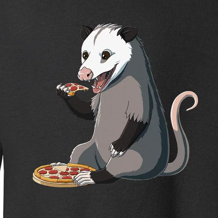 Funny Possum Pizza Lover Opossum Toddler Sweatshirt