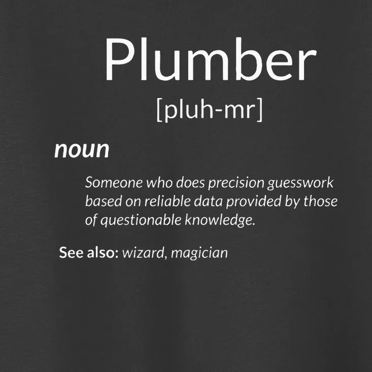 Funny Plumbing Plumber Definition Toddler T-Shirt