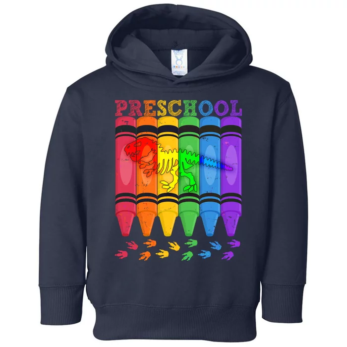 Funny Prehistoric Preschool Dinosaur Crayons Toddler Hoodie