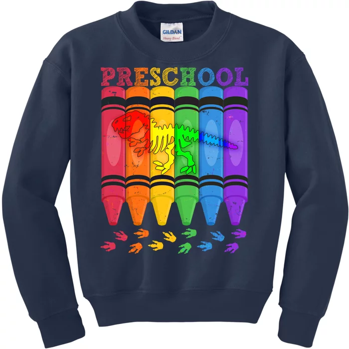 Funny Prehistoric Preschool Dinosaur Crayons Kids Sweatshirt