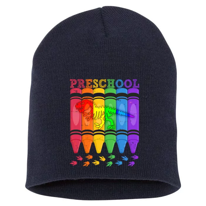 Funny Prehistoric Preschool Dinosaur Crayons Short Acrylic Beanie