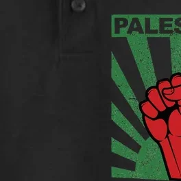 Free Palestine Propaganda Style Palestine Fist Dry Zone Grid Performance Polo