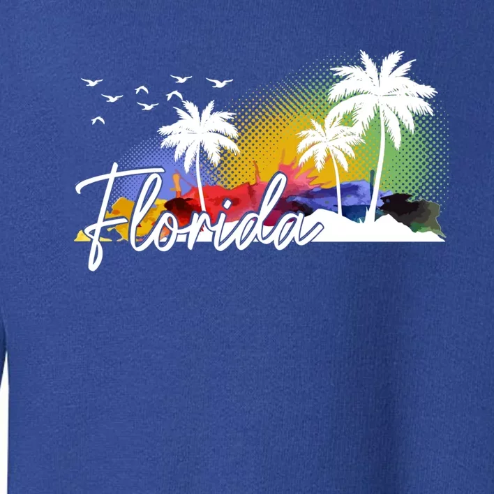 Florida Pride Palm Trees Beach Cool Gift Toddler Sweatshirt