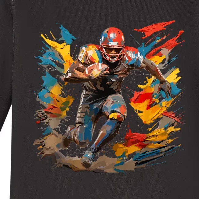 Football Player Paint Baby Long Sleeve Bodysuit