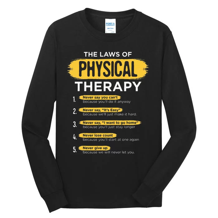 Funny PT Physical Therapy Gift Therapist Month Tall Long Sleeve T-Shirt