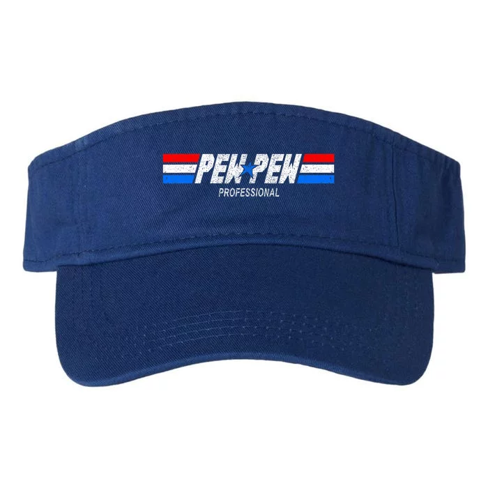 Funny Pew Pew Professional Veteran Patriotic Valucap Bio-Washed Visor