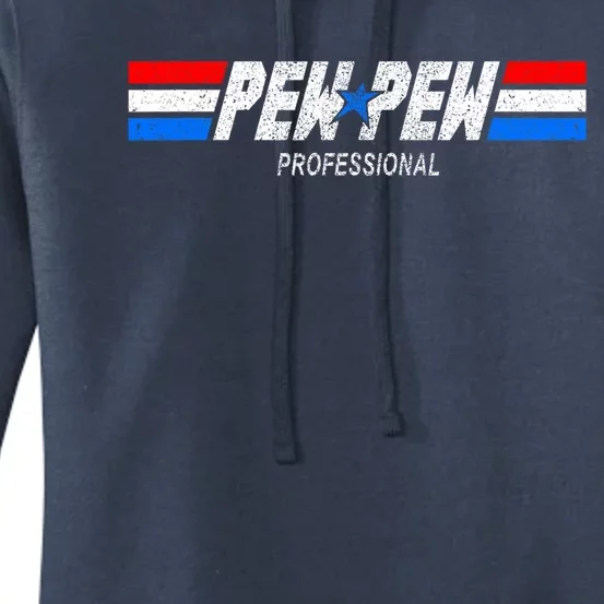 Funny Pew Pew Professional Veteran Patriotic Women's Pullover Hoodie