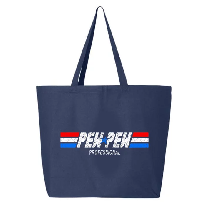 Funny Pew Pew Professional Veteran Patriotic 25L Jumbo Tote