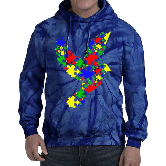 Funny Pigeon Puzzle Animals Lover Autism Awareness Tie Dye Hoodie