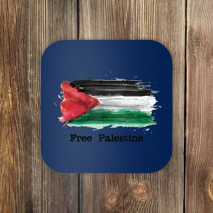 Free Palestine Palestinian National Flag Watercolor Coaster