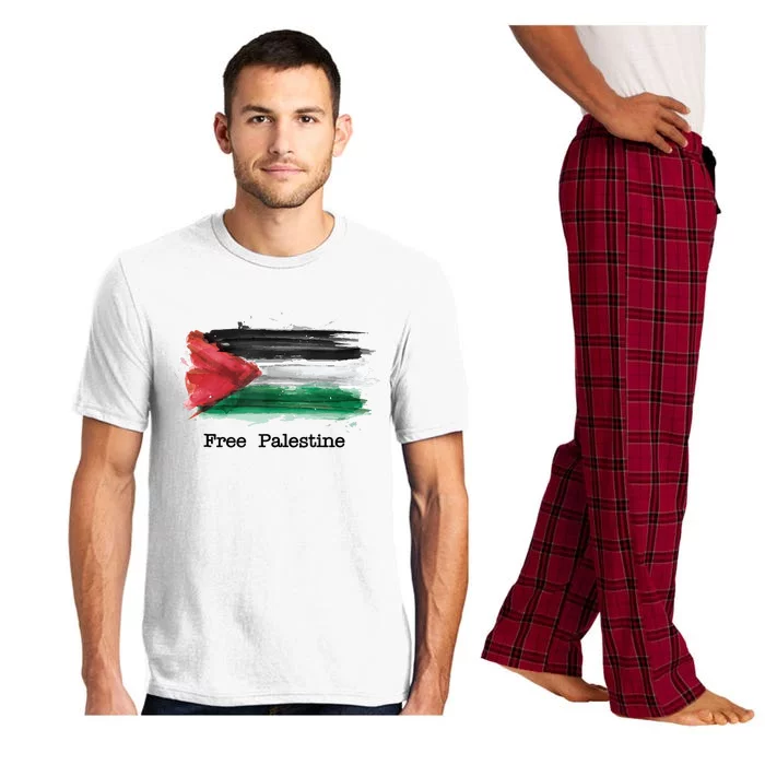 Free Palestine Palestinian National Flag Watercolor Pajama Set