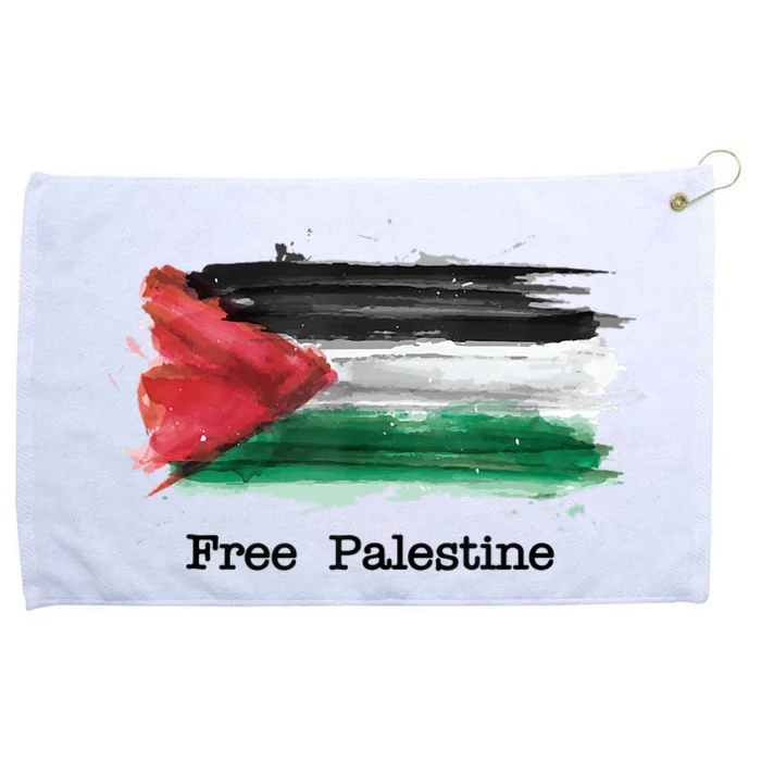 Free Palestine Palestinian National Flag Watercolor Grommeted Golf Towel