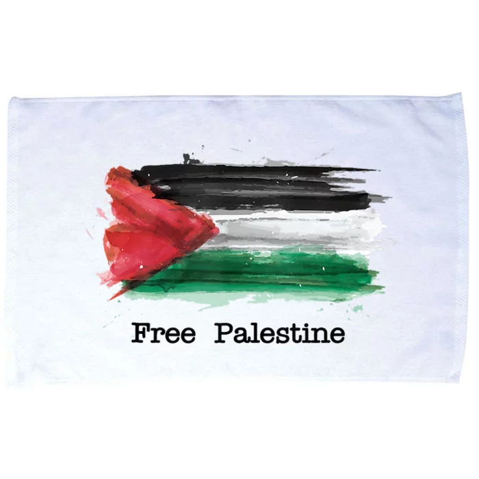 Free Palestine Palestinian National Flag Watercolor Microfiber Hand Towel