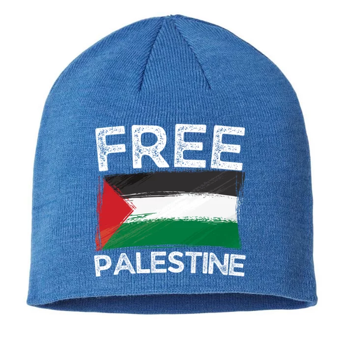 Free Palestine Palestine Flag Free Gaza Arabic Liberators Gift 8 1/2in Sustainable Knit Beanie