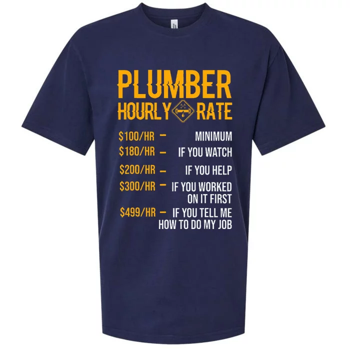 Funny Plumber Plumber Hourly Rate Plumber Sueded Cloud Jersey T-Shirt