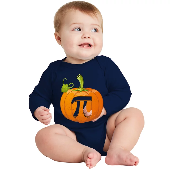 Funny Pumpkin Pie Math Teacher Halloween Thankgiving Pi Day Cute Gift Baby Long Sleeve Bodysuit