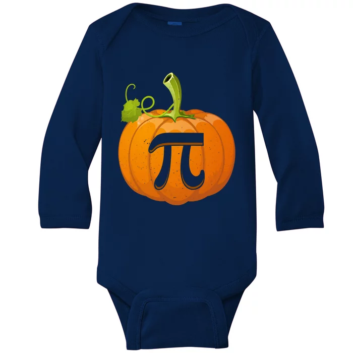 Funny Pumpkin Pie Math Teacher Halloween Thankgiving Pi Day Cute Gift Baby Long Sleeve Bodysuit