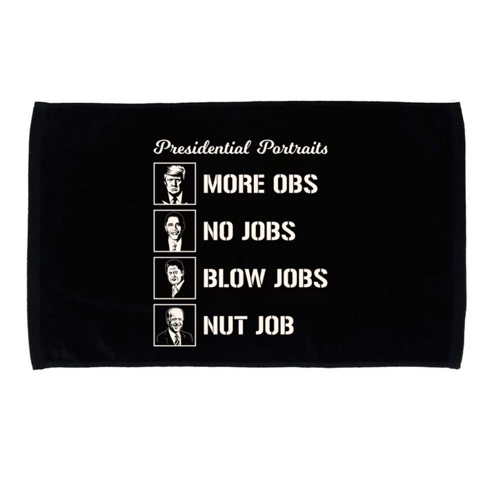 Funny Presidential Portraits Trump More Jobs Microfiber Hand Towel