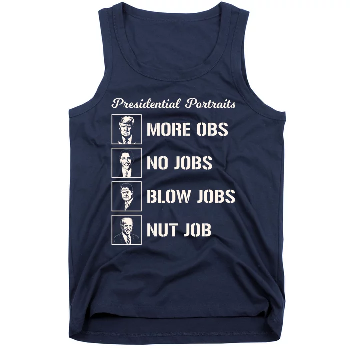 Funny Presidential Portraits Trump More Jobs Tank Top