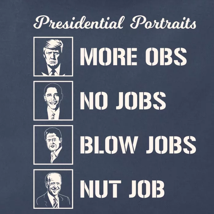 Funny Presidential Portraits Trump More Jobs Zip Tote Bag