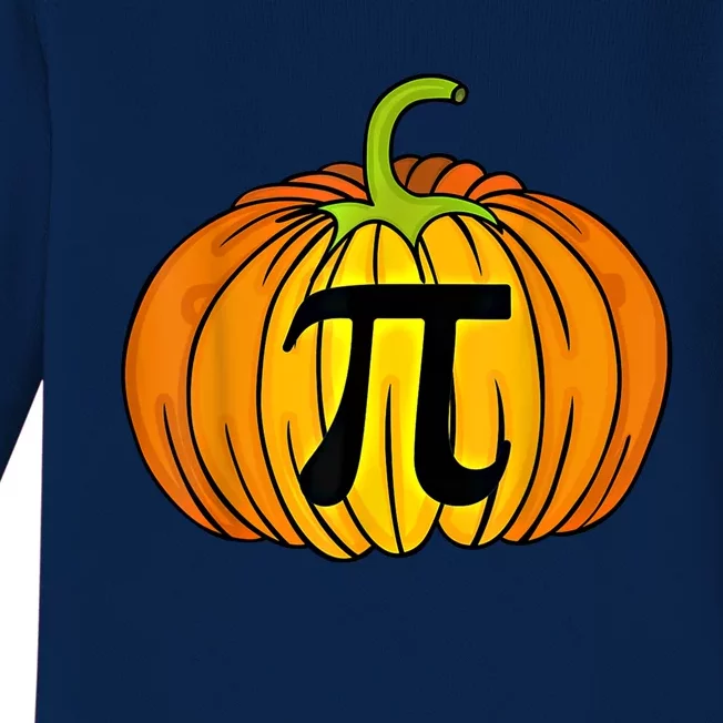 Funny Pumpkin Pie Math Teacher Halloween Thanksgiving Pi Day Gift Baby Long Sleeve Bodysuit