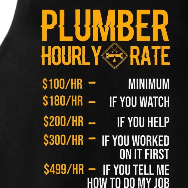 Funny Plumber Plumber Hourly Rate Plumber Ladies Tri-Blend Wicking Tank