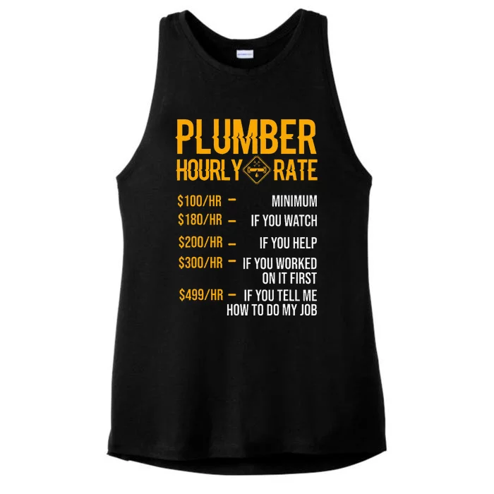 Funny Plumber Plumber Hourly Rate Plumber Ladies Tri-Blend Wicking Tank