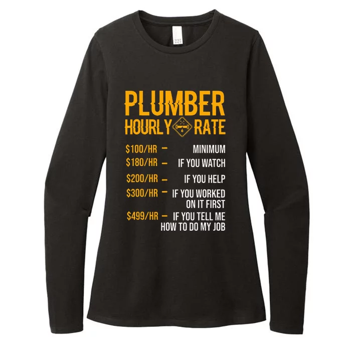 Funny Plumber Plumber Hourly Rate Plumber Womens CVC Long Sleeve Shirt