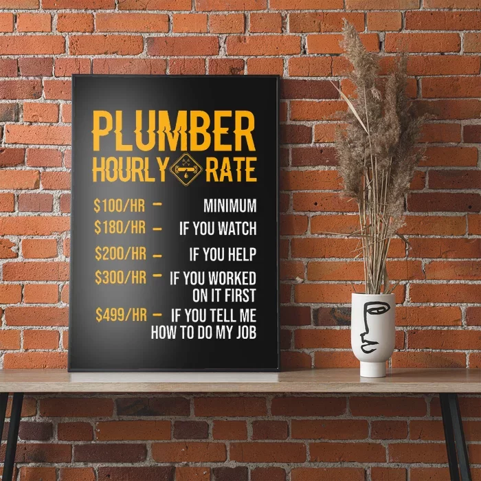 Funny Plumber Plumber Hourly Rate Plumber Poster