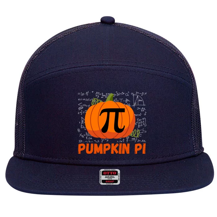 Funny Pumpkin Pie Math, Pumpkin Pi Funny Halloween Costume 7 Panel Mesh Trucker Snapback Hat