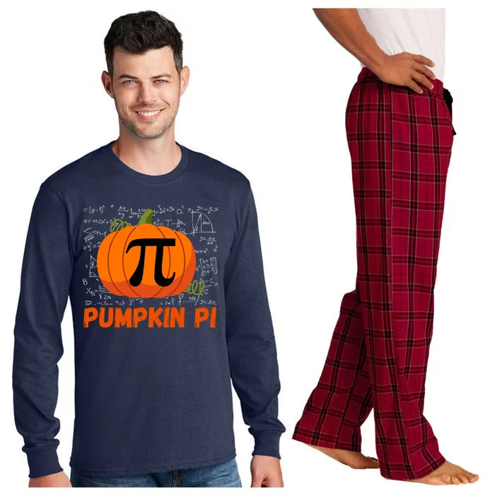 Funny Pumpkin Pie Math, Pumpkin Pi Funny Halloween Costume Long Sleeve Pajama Set