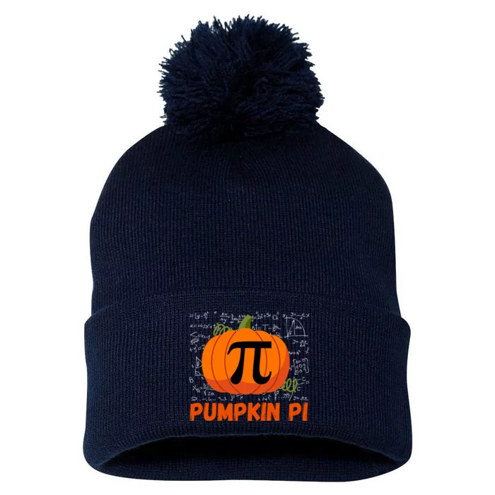 Funny Pumpkin Pie Math, Pumpkin Pi Funny Halloween Costume Pom Pom 12in Knit Beanie