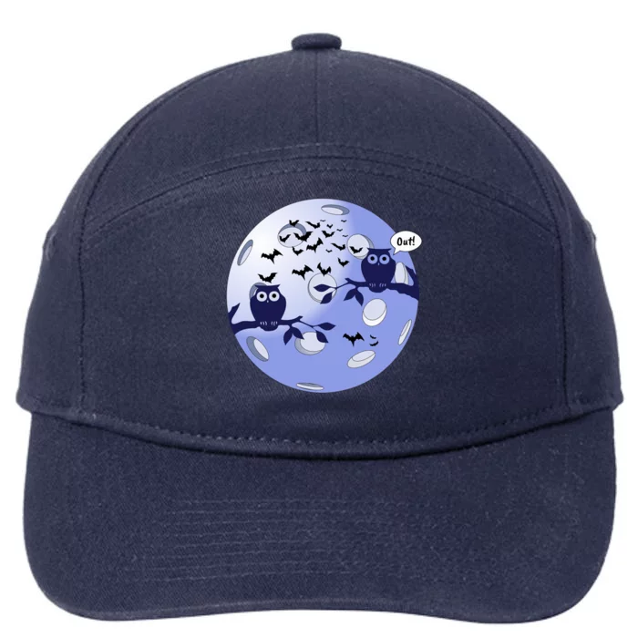 Fun Pickleball | Pickleball Owls | Pickleball Moon | Pickleball Out 7-Panel Snapback Hat