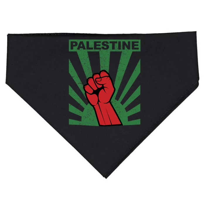 Free Palestine | Propaganda Style Palestine Fist USA-Made Doggie Bandana