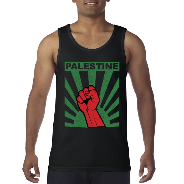 Free Palestine | Propaganda Style Palestine Fist Tank Top