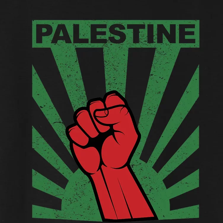 Free Palestine | Propaganda Style Palestine Fist Women's Crop Top Tee