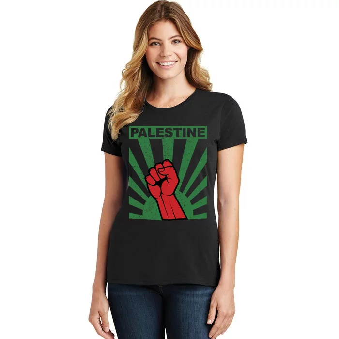 Free Palestine | Propaganda Style Palestine Fist Women's T-Shirt