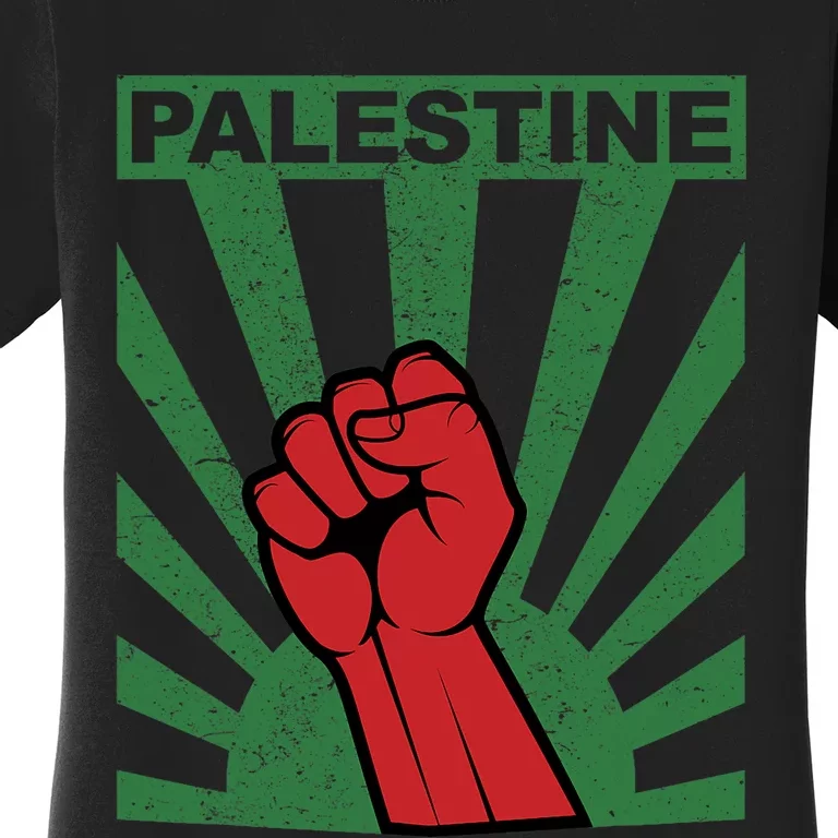 Free Palestine | Propaganda Style Palestine Fist Women's T-Shirt