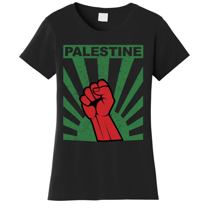 Free Palestine | Propaganda Style Palestine Fist Women's T-Shirt