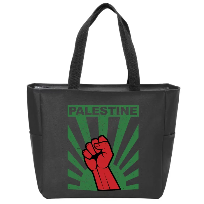 Free Palestine | Propaganda Style Palestine Fist Zip Tote Bag