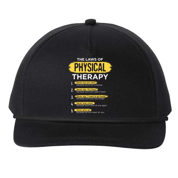 Funny PT Physical Therapy Gift Therapist Month Snapback Five-Panel Rope Hat